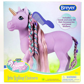 Breyer Mane Beauty Iris Unicorn ready for imaginative styling with purple mane