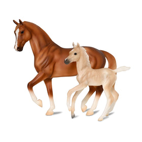 Breyer Power & Precision horse and foal set in a dynamic pose for imaginative play.