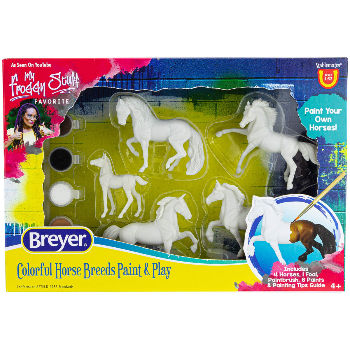 Breyer Stablemates five-breeds paint set for imaginative coloring and display-ready horses