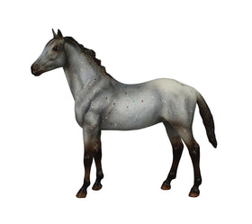 Breyer Wild Blue roan filly illustration sparks adventure and imaginative storytelling.