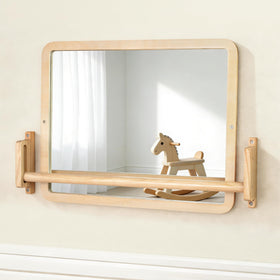 Brezlio Montessori mirror bar with adjustable pull-up bar supports early standing exploration safely