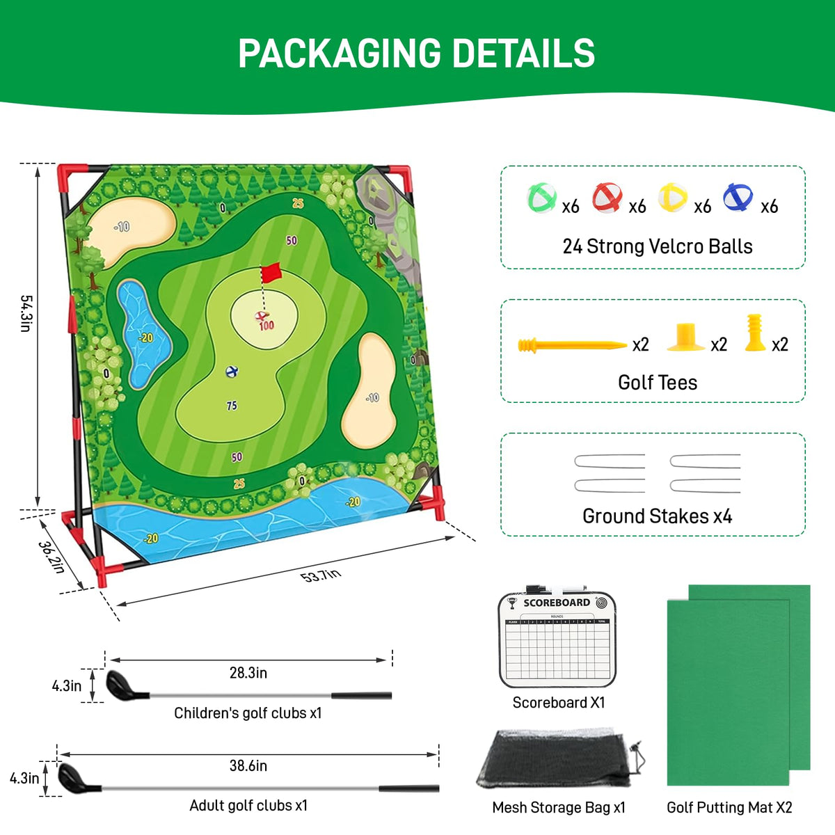 Brezzolife golf chipping game setup shows stand and mat in place