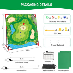Brezzolife golf chipping game setup shows stand and mat in place