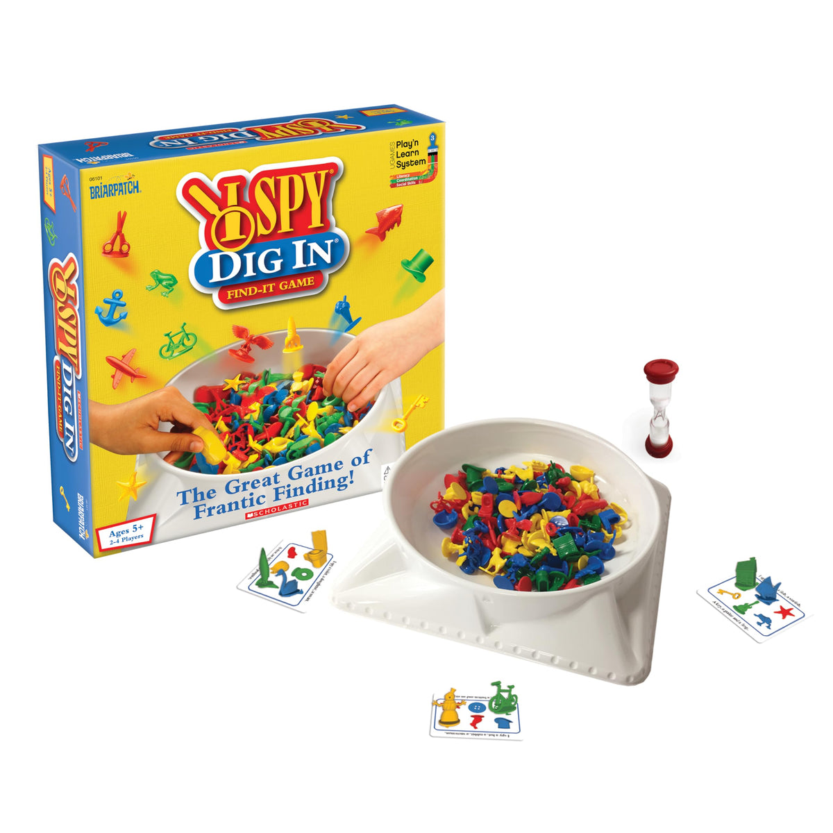Briarpatch I Spy Dig In bowl with colorful objects enhances visual discrimination during play.