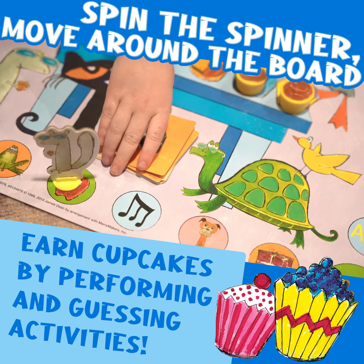 Characters and animals help kids identify items during play.