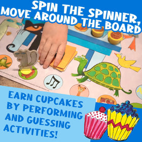 Characters and animals help kids identify items during play.
