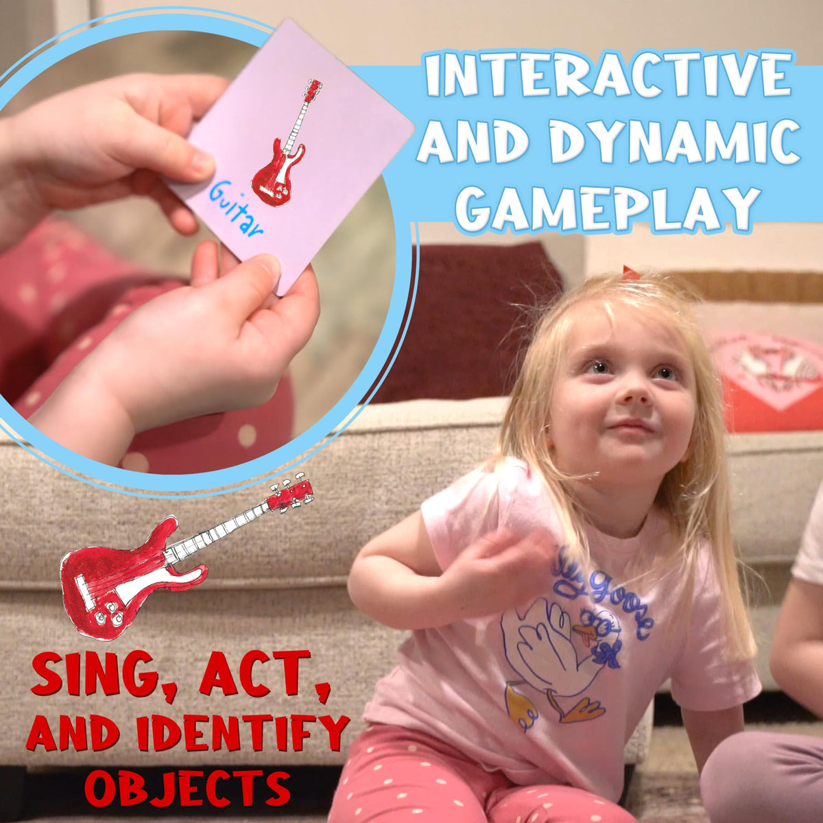 Acting out silly moves boosts gross motor fun and engagement.