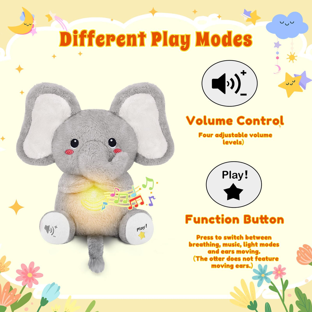 BRICHOEE calming music with adjustable volume supports personalized relaxation.