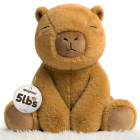 BRICHOEE Capybara weighted plush, front view, inviting cuddles and calming comfort.