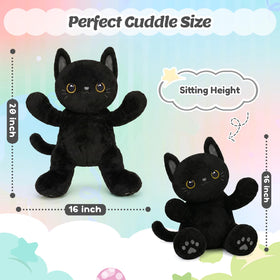 BRICHOEE decorative pillow style black cat plush for cozy spaces