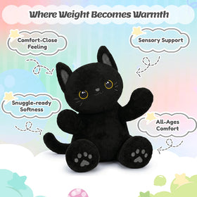BRICHOEE gift-ready black cat plush suitable for birthdays