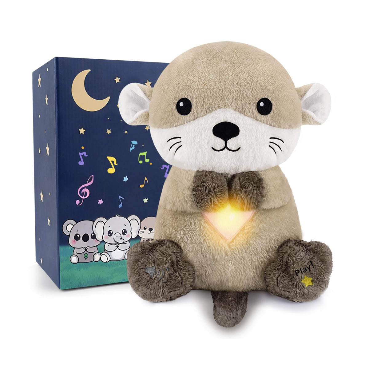 BRICHOEE otter with breathing belly creates soothing bedtime calm.