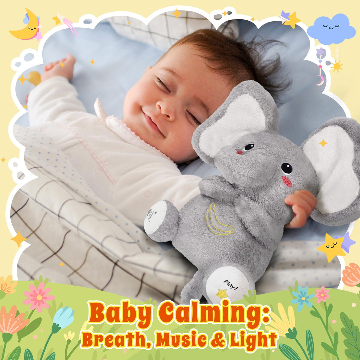 BRICHOEE soft plush elephant offers ultra-smooth touch for cozy cuddles.