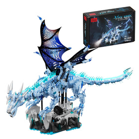 BRICK HAMBURG Ice Dragon head assembly with intricate mechanical details for a dramatic display