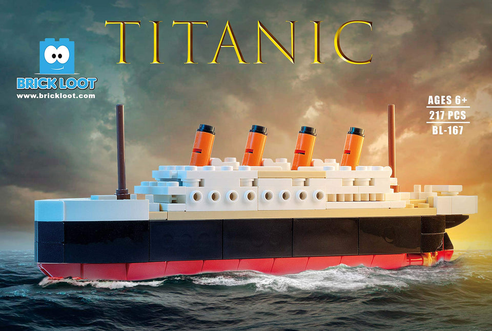 Brick Loot Titanic building kit showcases 217 pieces for detailed ship modeling and display.