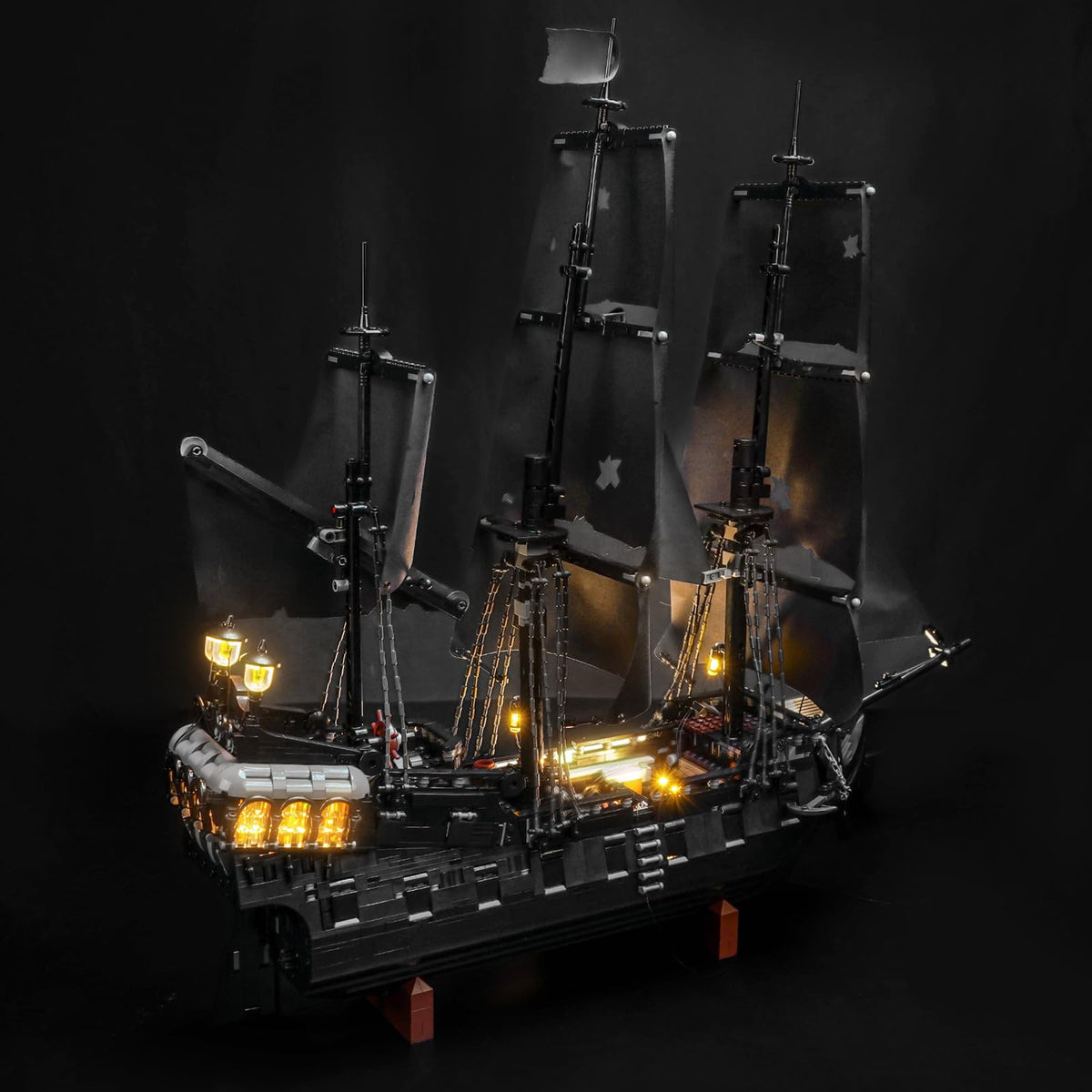 BrickBling LED light for Captain Jack Sparrow's Pirate Ship enhances the display with soft illumination.