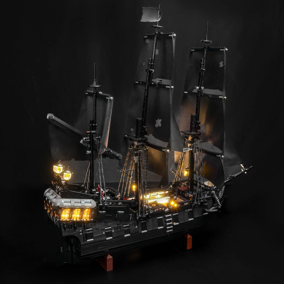BrickBling LED light for Captain Jack Sparrow's Pirate Ship enhances the display with soft illumination.