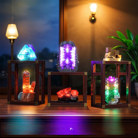 BrickBling illuminated Mineral Collection display highlights texture and color