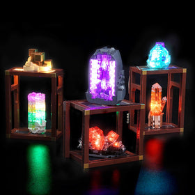 BrickBling LED light kit for Mineral Collection front view with soft glow