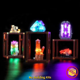 BrickBling Mineral Collection lighting inside during setup shows details