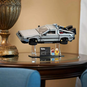 Brickcessories three-in-one mount supports 1985, 2015, and 1955 builds securely.