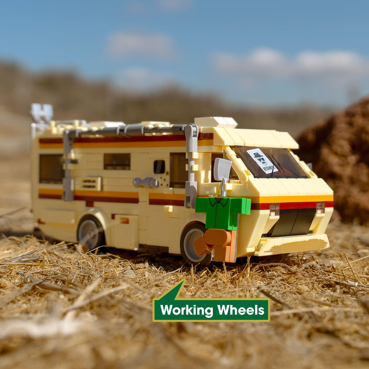 Brickcraft Breaking Bad RV display centerpiece ready for collectors' shelves.