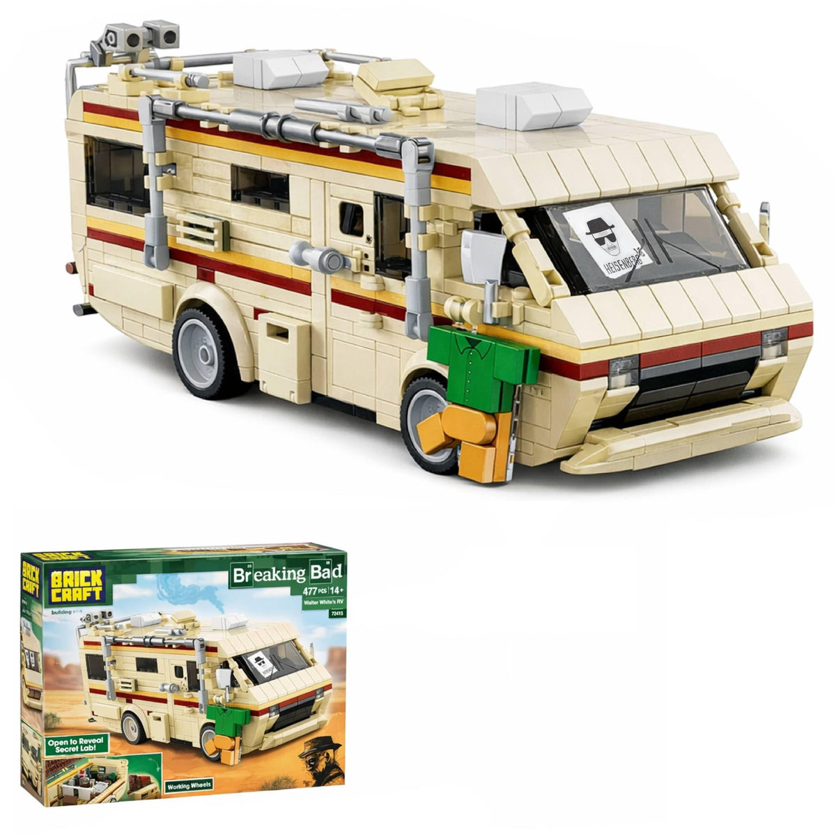 Brickcraft Breaking Bad RV exterior details highlight authentic styling for standout display.