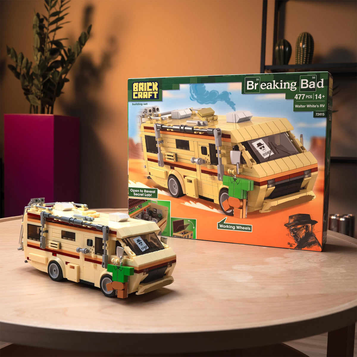Brickcraft Breaking Bad RV interior panels open for accessible exploration.