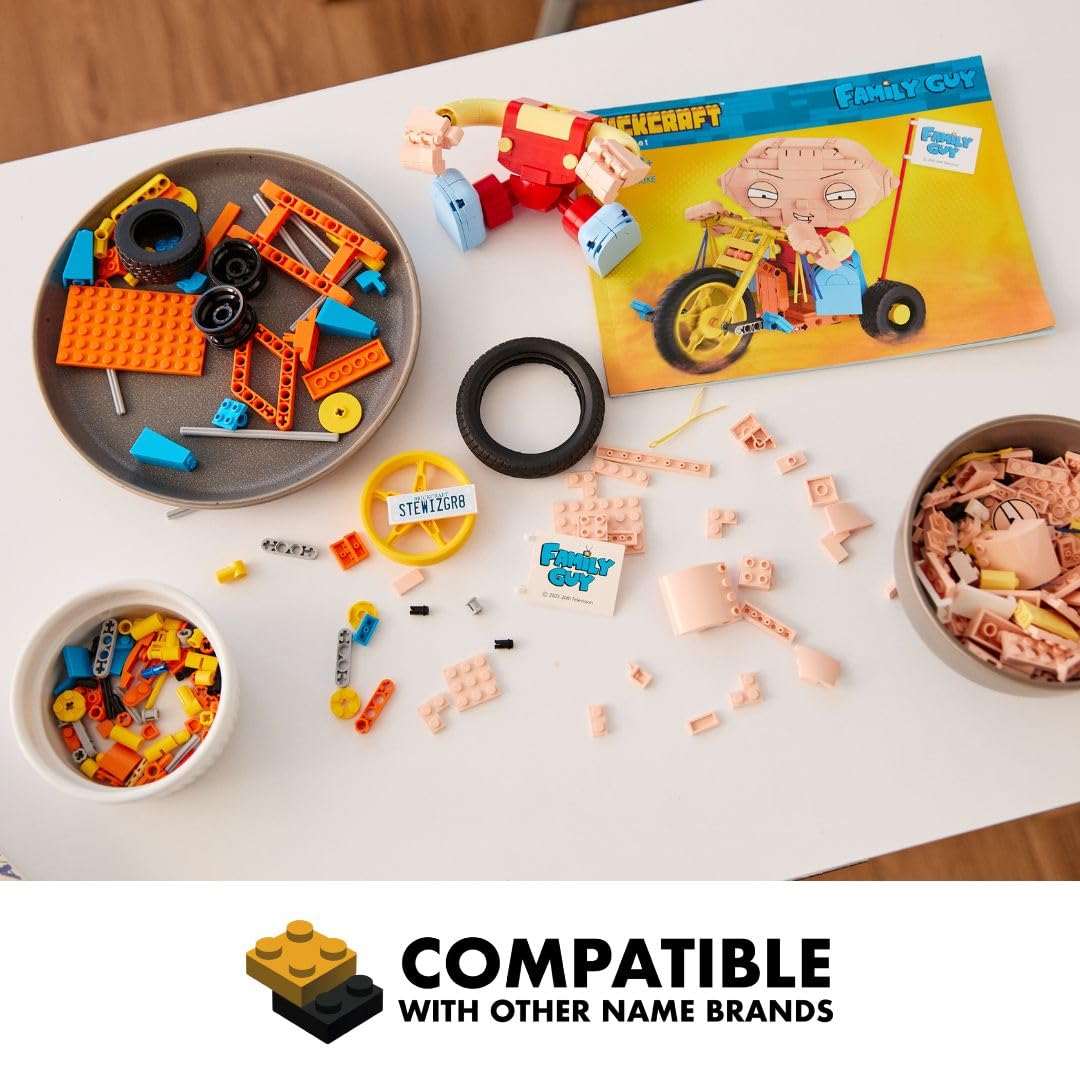 Brickcraft Stewie gift-ready packaging appeals to fans and hobbyists.