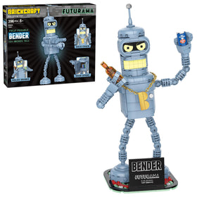 Brickcraft Futurama Bender brick figure with articulating joints for dynamic poses.
