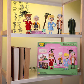 BrickCraft Golden Girls ready-to-display setup on desk or shelf.
