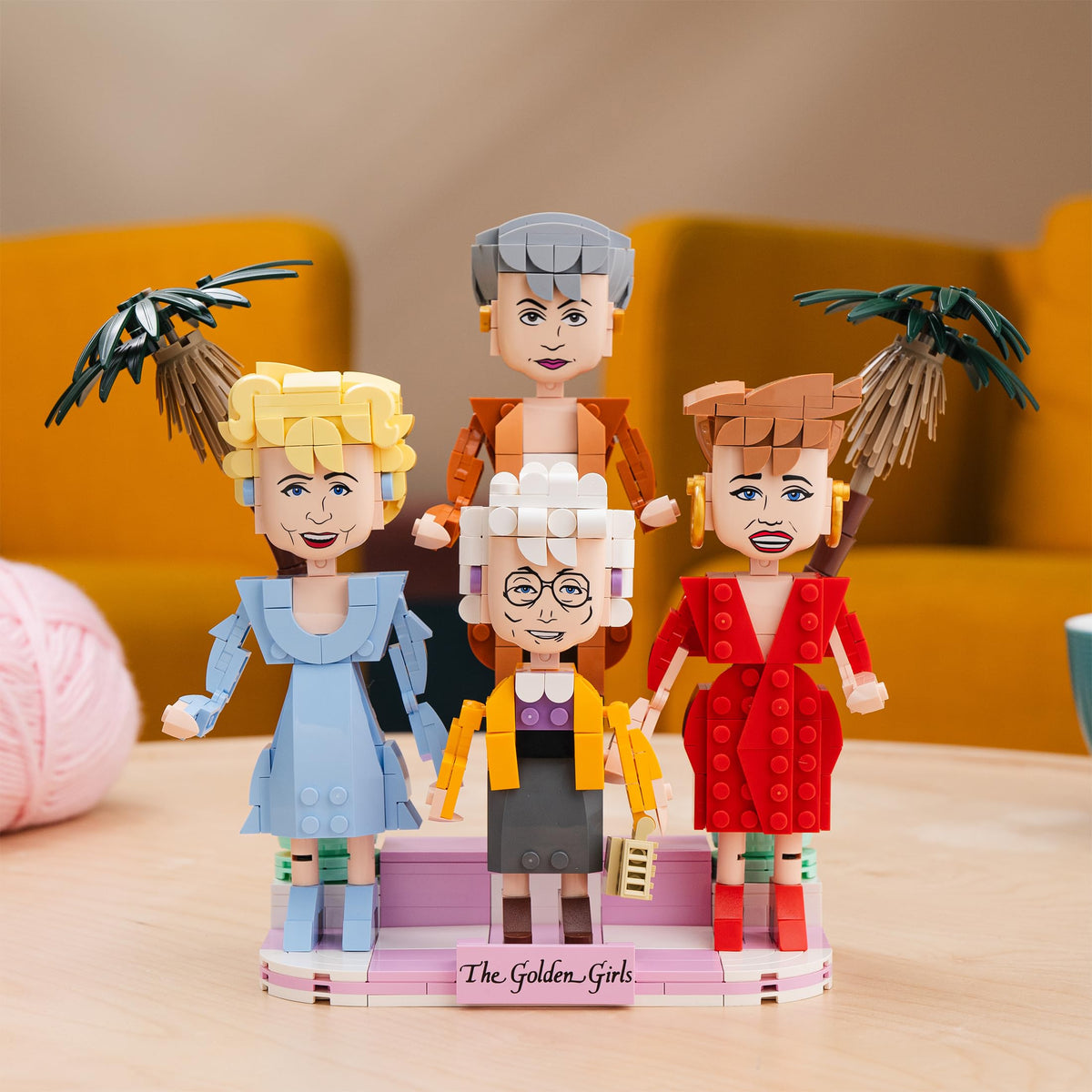 BrickCraft Golden Girls Rose figure on pastel base for shelf decor.
