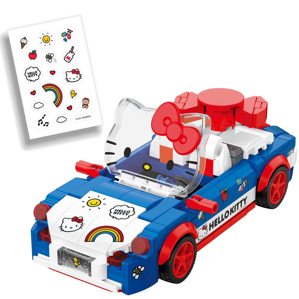 Brickcraft Hello Kitty Convertible front face detail showcases cheerful expression.