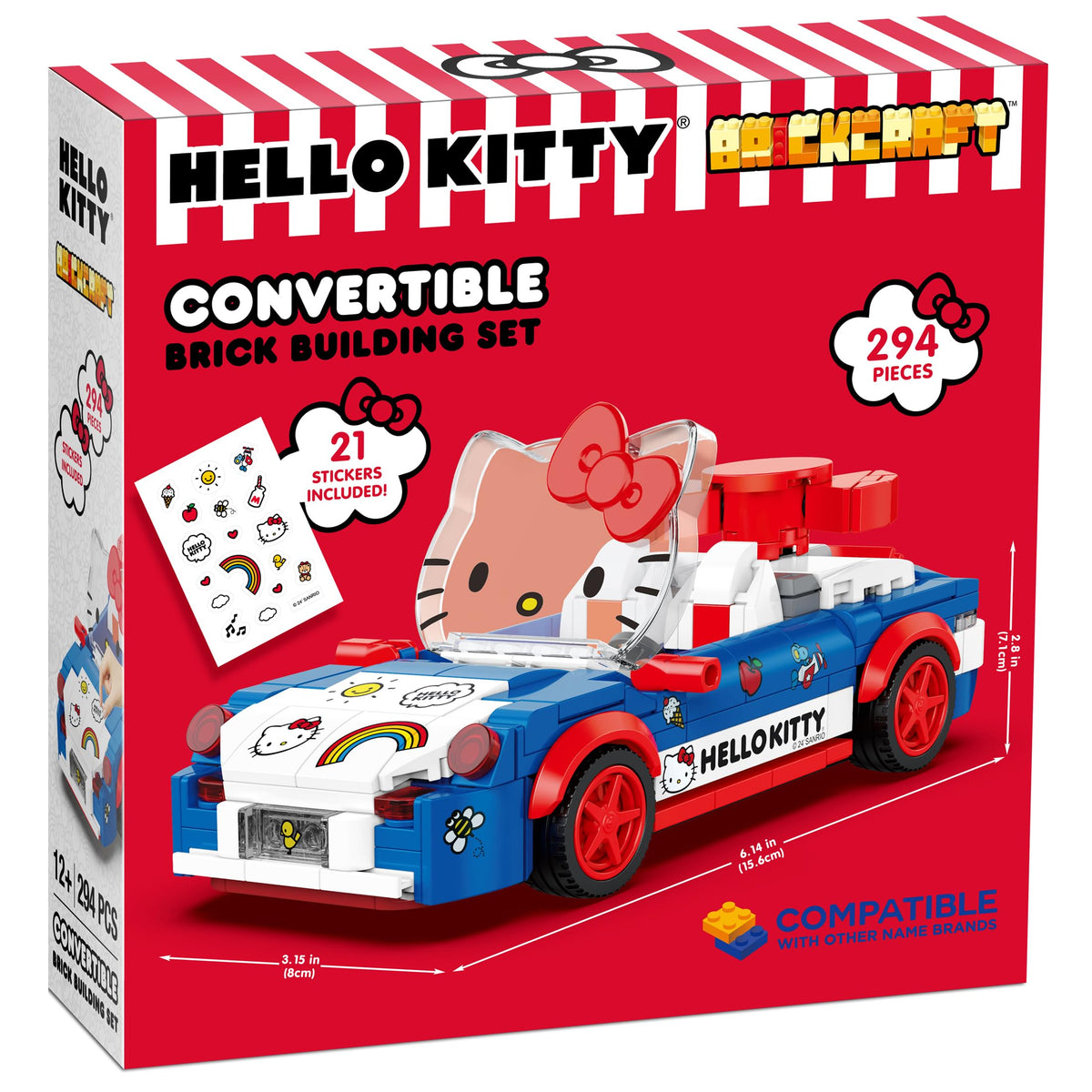 Brickcraft Hello Kitty playset promotes imaginative, creative building.