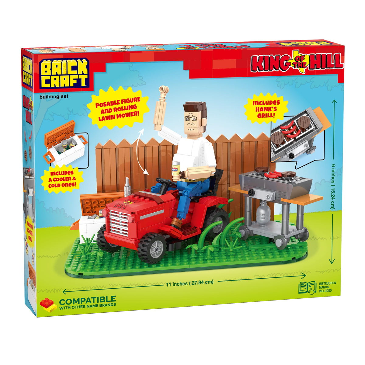 BrickCraft wooden fence backdrop adds realistic backyard depth.