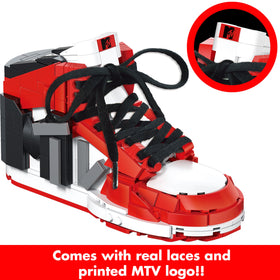 Brickcraft MTV Icon Sneaker with shoe laces demonstrates authentic detailing for display
