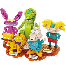 Brickcraft Nickelodeon 90s CatDog brick figures for nostalgic shelf display.