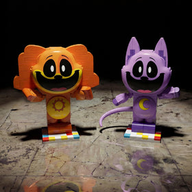 Rainbow base supports stable display and matches the Smiling Critters theme.