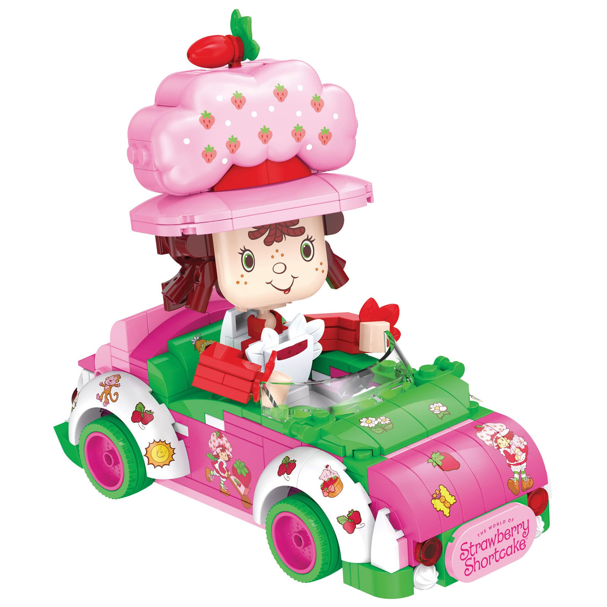 Brickcraft Strawberry Shortcake Berry Cruiser car detail for collector display.