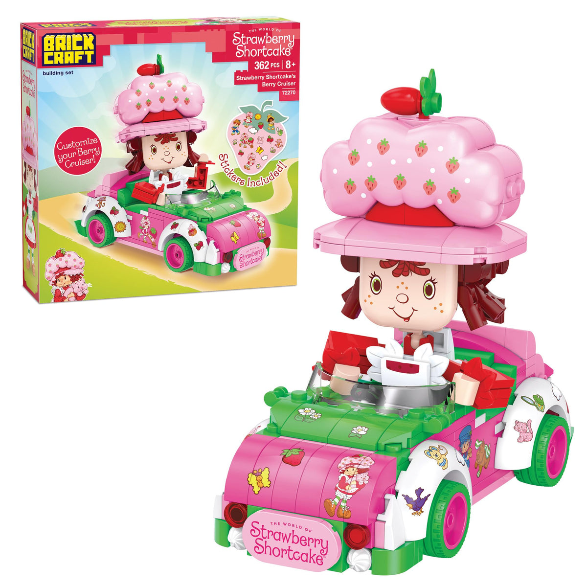 Brickcraft Strawberry Shortcake Berry Cruiser figure ready for festive display.