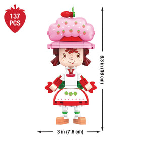 Brickcraft Strawberry Shortcake logo print adds authentic collectible charm.
