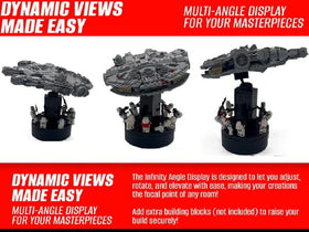 Brickmaster Infinity anti-slip base keeps displays steady during rotation.