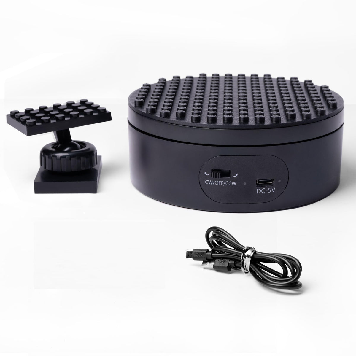 Brickmaster Infinity 360 turntable base enables smooth rotation for displays.
