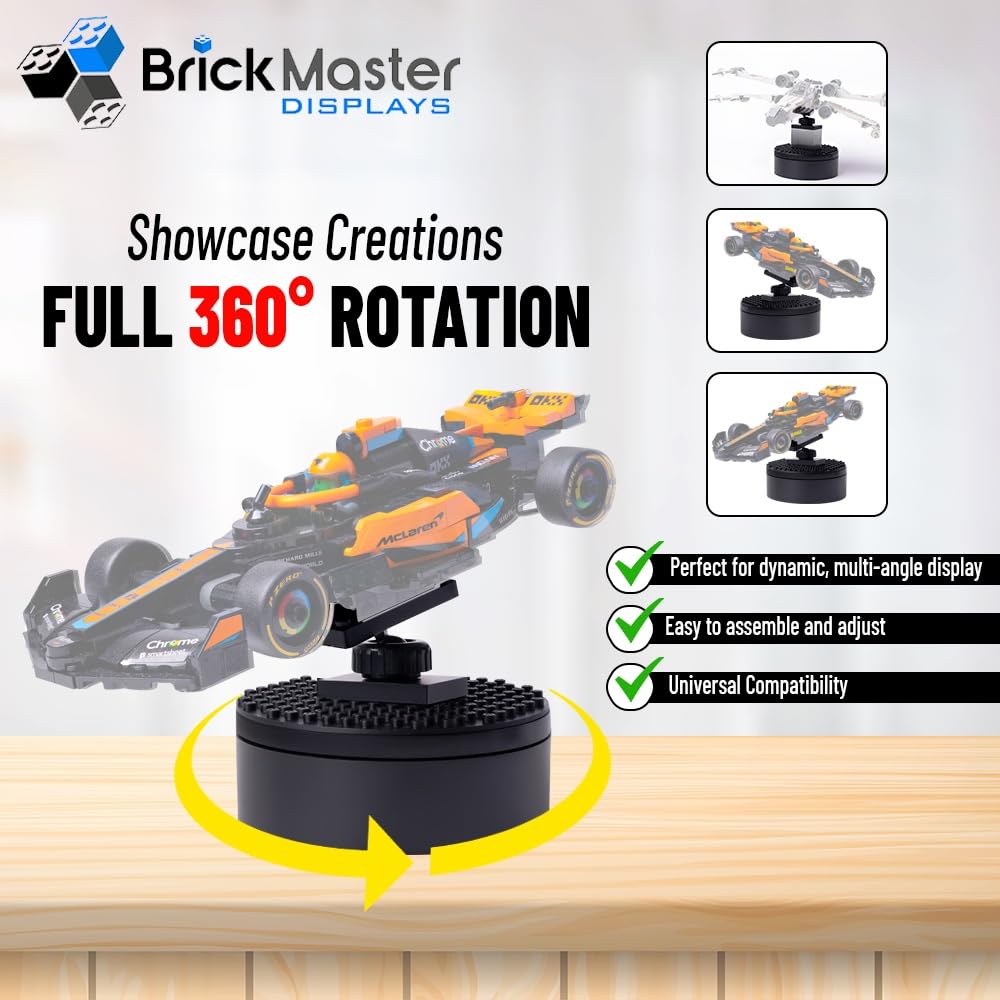 Infinity 360 turntable tilt-mount allows multi-angle viewing of builds.