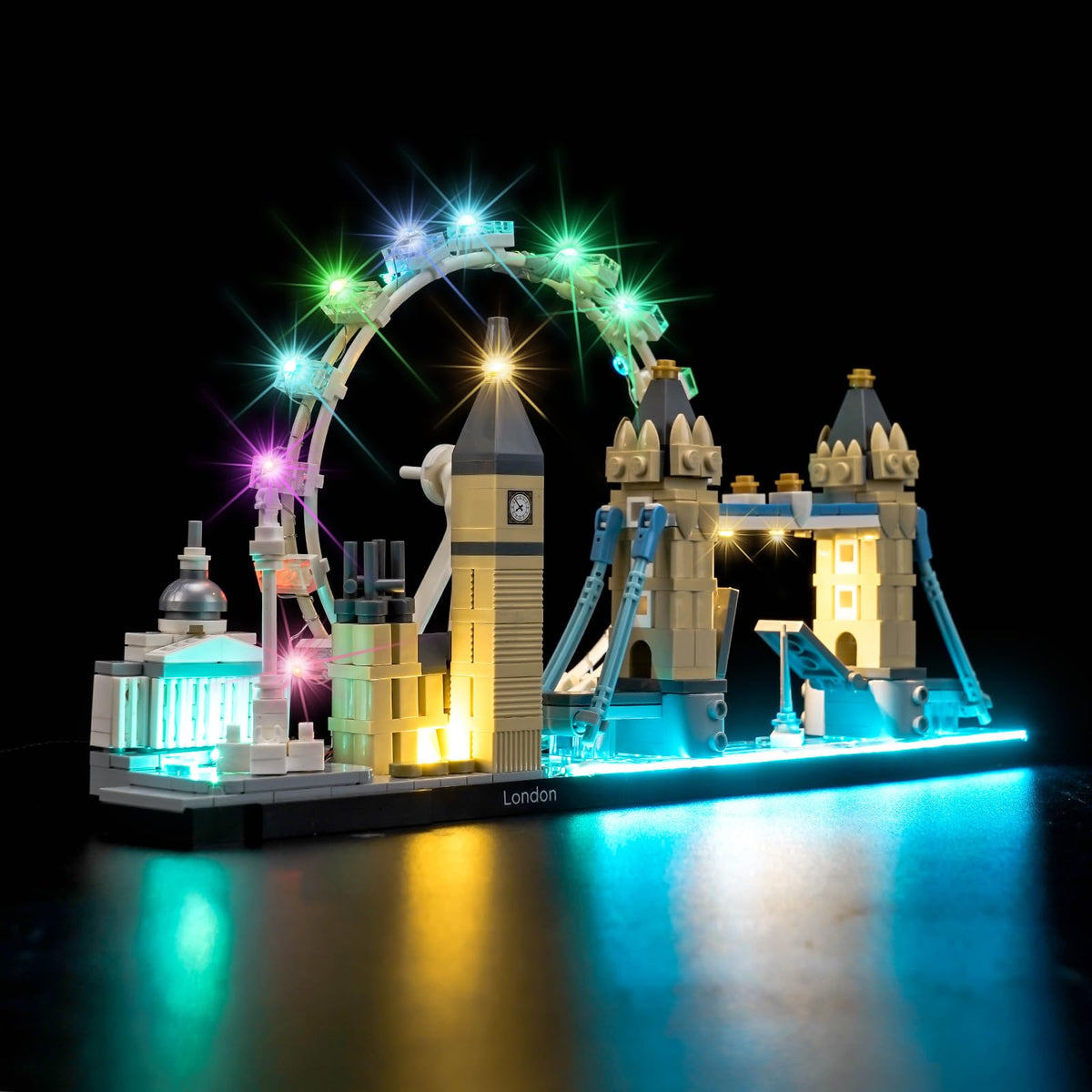 Brickshining battery-powered lights provide portable, cord-free display options.