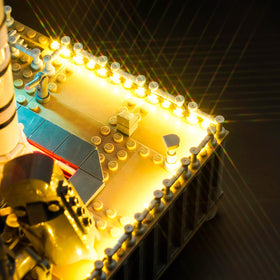 Brickshining NASA 10341 angled model display emphasizes dramatic lighting.