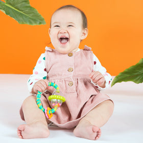 Bright Starts BPA-free toys: easy to wipe clean for quick cleanup.