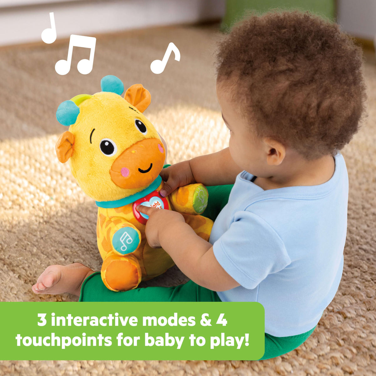 Bright Starts Giraffe in Music & Dance mode with jingles and light show