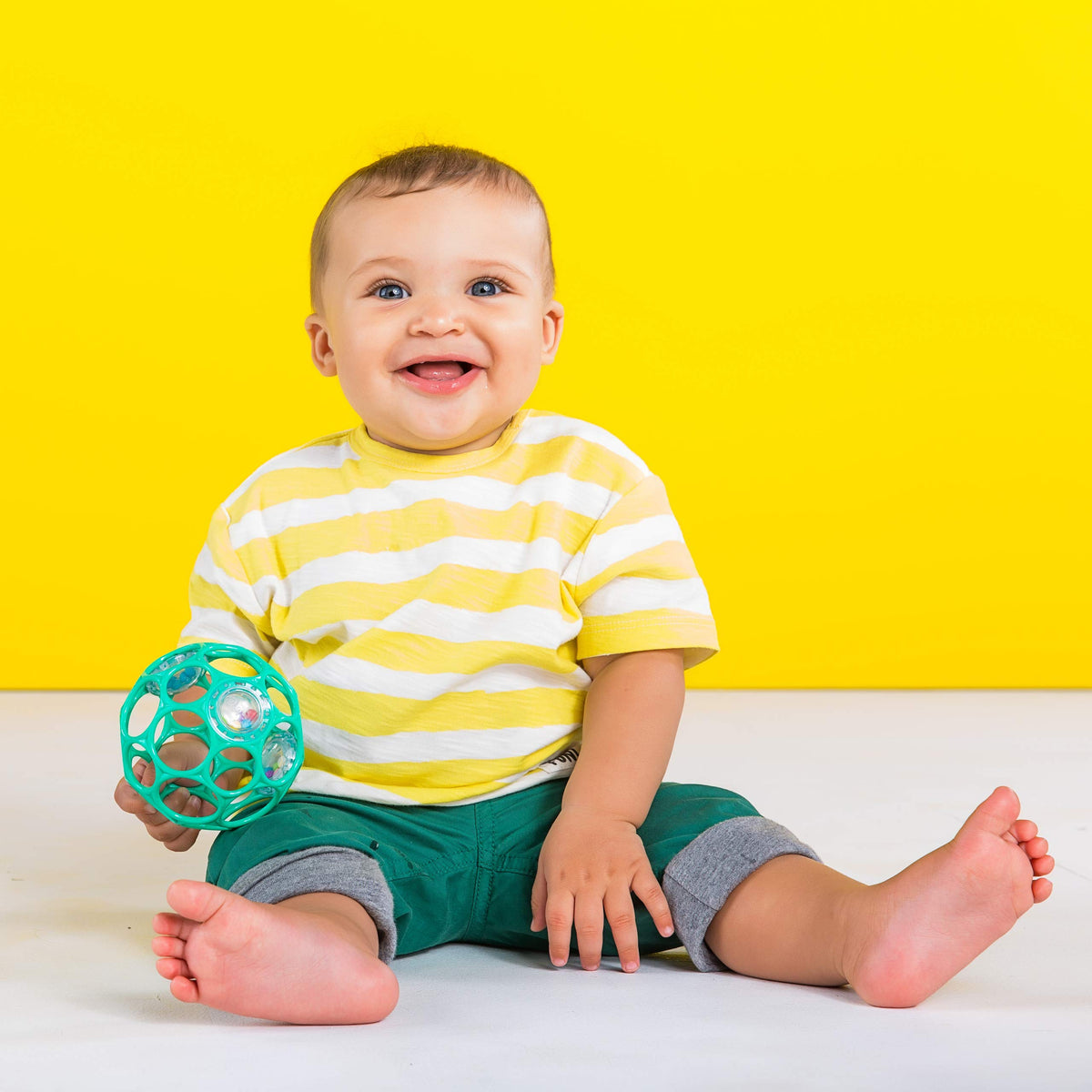 Bright Starts Little Shakers Oball Rattle Easy-Grasp Red, baby-friendly grip for early play