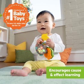 Bright Starts Musical MonKeys keys toy with textured fruit shapes encourages grasping